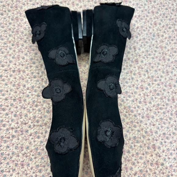 Anthropologie Black Floral Flats - Picture 3 of 7